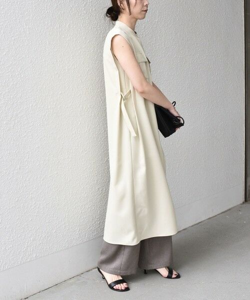 SHIPS / シップス ロング・マキシ丈ワンピース | 《予約》SHIPS Colors:〈手洗い可能〉サイド ベルト シャツ ワンピース◆（ベージュ）