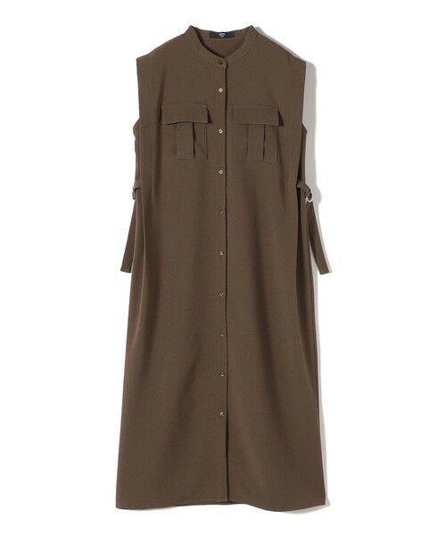 SHIPS / シップス ロング・マキシ丈ワンピース | 《予約》SHIPS Colors:〈手洗い可能〉サイド ベルト シャツ ワンピース◆（ブラウン）