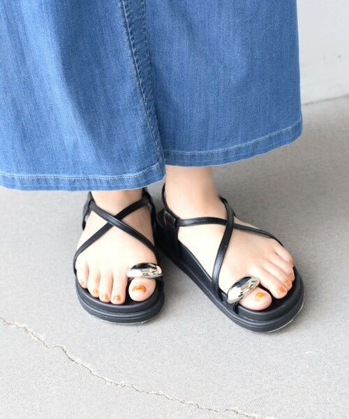 SHIPS / シップス サンダル | 《予約》SHIPS Colors:トゥリング クロス ストラップ サンダル◆ | 詳細14