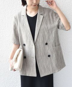 SHIPS / シップス テーラードジャケット | 《予約》SHIPS Colors:〈手洗い可能〉バンピー スラブ ショートスリーブ ジャケット◆
