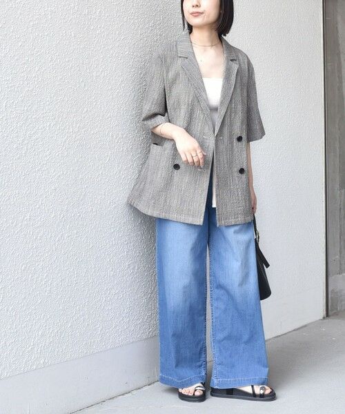 SHIPS / シップス テーラードジャケット | 《予約》SHIPS Colors:〈手洗い可能〉バンピー スラブ ショートスリーブ ジャケット◆ | 詳細1