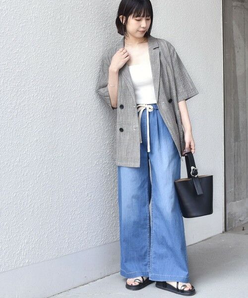 SHIPS / シップス テーラードジャケット | 《予約》SHIPS Colors:〈手洗い可能〉バンピー スラブ ショートスリーブ ジャケット◆ | 詳細5