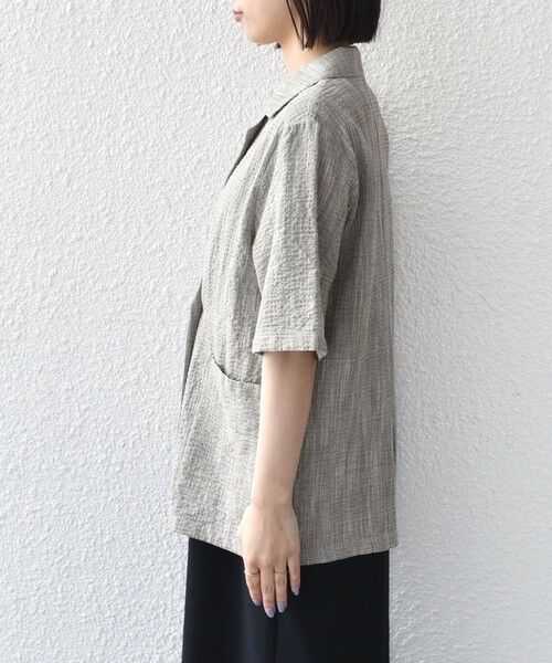 SHIPS / シップス テーラードジャケット | 《予約》SHIPS Colors:〈手洗い可能〉バンピー スラブ ショートスリーブ ジャケット◆ | 詳細8