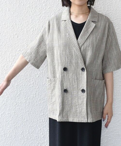 SHIPS / シップス テーラードジャケット | 《予約》SHIPS Colors:〈手洗い可能〉バンピー スラブ ショートスリーブ ジャケット◆ | 詳細10