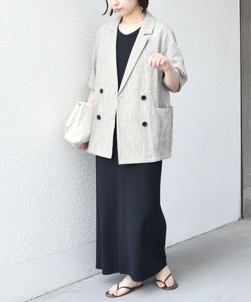 SHIPS / シップス テーラードジャケット | 《予約》SHIPS Colors:〈手洗い可能〉バンピー スラブ ショートスリーブ ジャケット◆ | 詳細11