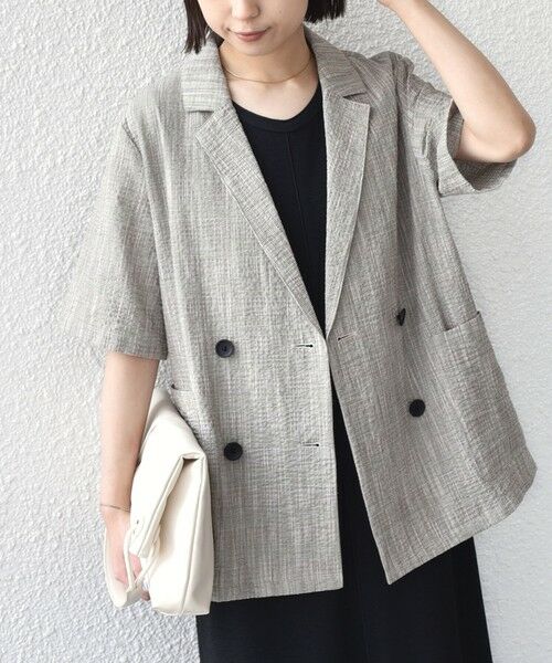 SHIPS / シップス テーラードジャケット | 《予約》SHIPS Colors:〈手洗い可能〉バンピー スラブ ショートスリーブ ジャケット◆ | 詳細12