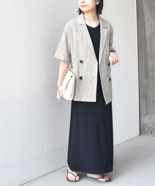 SHIPS / シップス テーラードジャケット | 《予約》SHIPS Colors:〈手洗い可能〉バンピー スラブ ショートスリーブ ジャケット◆ | 詳細15