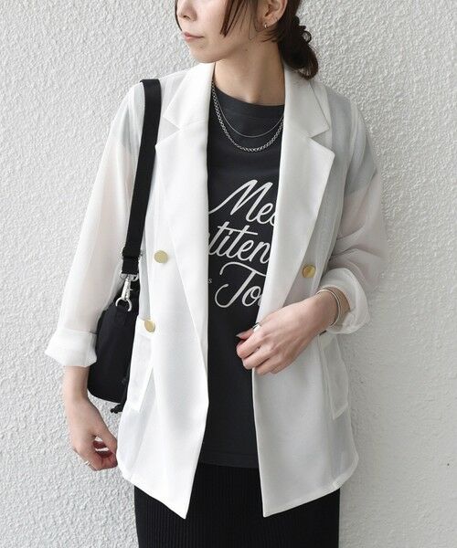 SHIPS / シップス テーラードジャケット | SHIPS Colors:〈手洗い可能〉メッシュ テーラード ジャケット（オフホワイト）