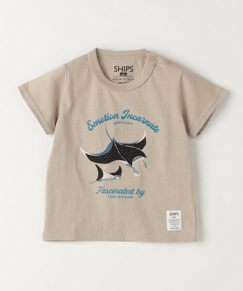 SHIPS / シップス Tシャツ | SHIPS Colors:80〜130cm / パッチワーク 刺繍 Tシャツ（ベージュ）