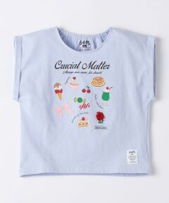 SHIPS / シップス Tシャツ | 《予約》SHIPS Colors:80〜130cm/ パッチワーク刺繍 リボン スイーツ Tシャツ◆