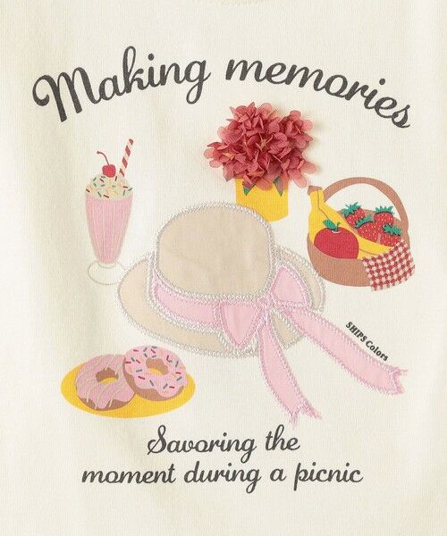 SHIPS / シップス Tシャツ | 《予約》SHIPS Colors:80〜130cm/ パッチワーク刺繍 リボン スイーツ Tシャツ◆ | 詳細8