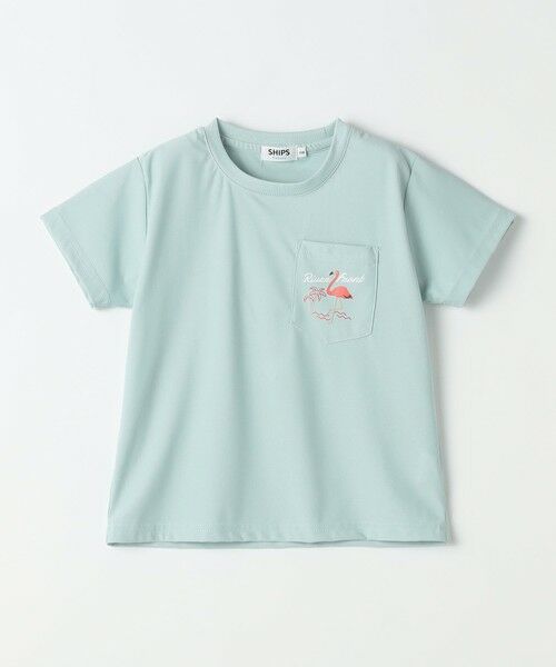 SHIPS / シップス Tシャツ | 【WEB限定】SHIPS Colors:90〜140cm /〈接触冷感・UVカット〉カノコ ポケット プリントT(ライトブルー)