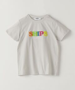 SHIPS Colors:80〜130cm /〈接触冷感・吸水速乾〉歯ブラシ刺繍 ロゴ Tシャツ