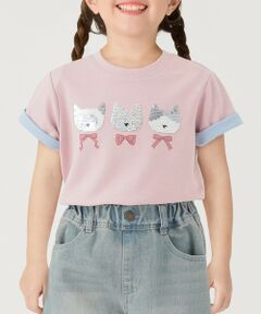 SHIPS / シップス Tシャツ | 《予約》SHIPS Colors:100〜130cm /〈手洗い可能〉スパンコール 刺繍 Tシャツ◆