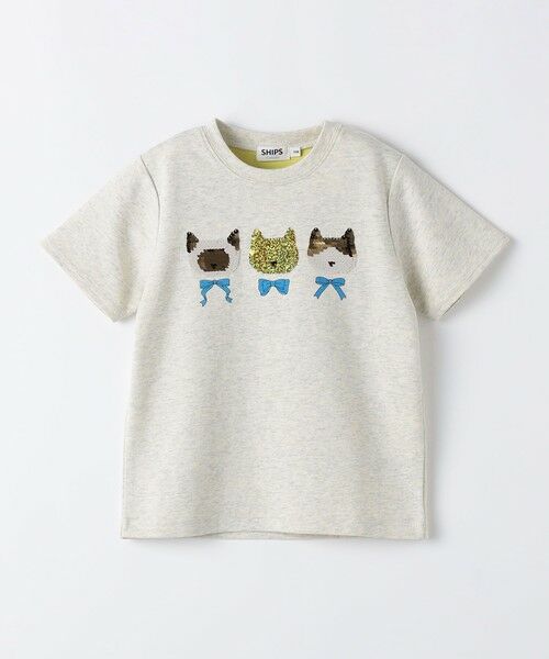 SHIPS / シップス Tシャツ | 《予約》SHIPS Colors:100〜130cm /〈手洗い可能〉スパンコール 刺繍 Tシャツ◆ | 詳細1