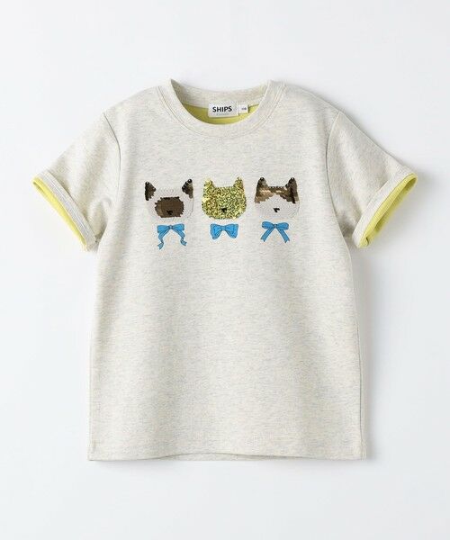 SHIPS / シップス Tシャツ | 《予約》SHIPS Colors:100〜130cm /〈手洗い可能〉スパンコール 刺繍 Tシャツ◆ | 詳細2