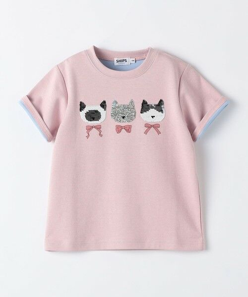 SHIPS / シップス Tシャツ | 《予約》SHIPS Colors:100〜130cm /〈手洗い可能〉スパンコール 刺繍 Tシャツ◆ | 詳細18