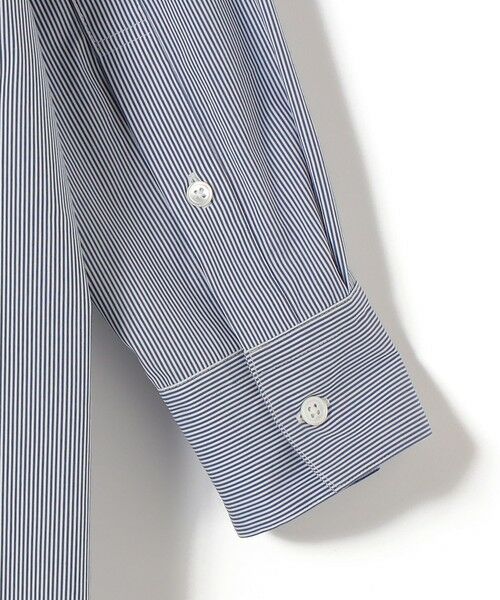 SHIPS / シップス シャツ・ブラウス | SHIPS Primary Navy Label:綿 ナイロン ストライプ ロング シャツ | 詳細4