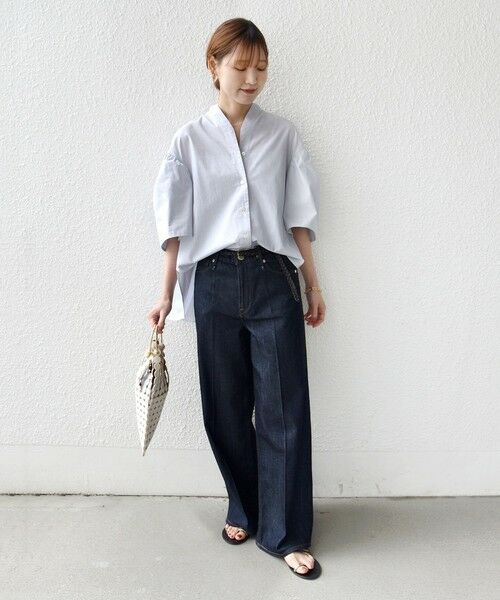 SHIPS / シップス シャツ・ブラウス | 《予約》〈手洗い可能〉バック フレア 袖 ギャザー スキッパー ブラウス | 詳細1