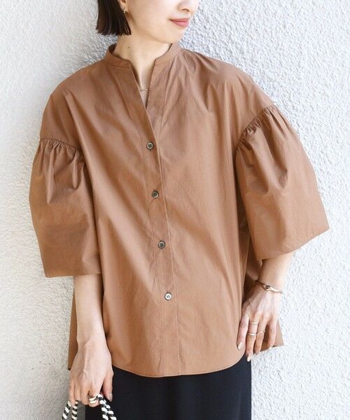 SHIPS / シップス シャツ・ブラウス | 《予約》〈手洗い可能〉バック フレア 袖 ギャザー スキッパー ブラウス | 詳細15