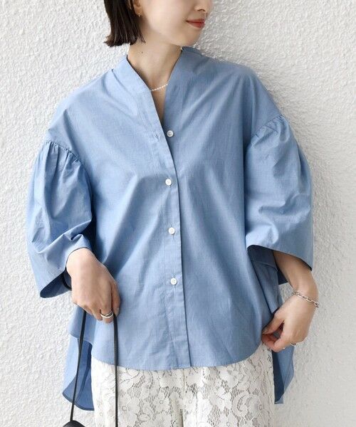 SHIPS / シップス シャツ・ブラウス | 《予約》〈手洗い可能〉バック フレア 袖 ギャザー スキッパー ブラウス | 詳細19