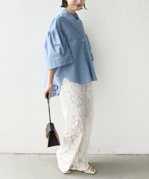 SHIPS / シップス シャツ・ブラウス | 《予約》〈手洗い可能〉バック フレア 袖 ギャザー スキッパー ブラウス | 詳細14