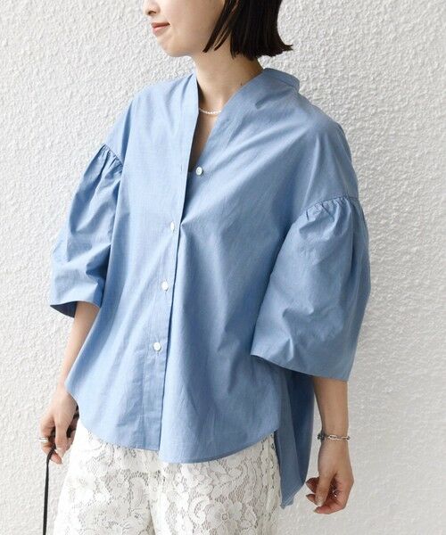 SHIPS / シップス シャツ・ブラウス | 《予約》〈手洗い可能〉バック フレア 袖 ギャザー スキッパー ブラウス | 詳細15