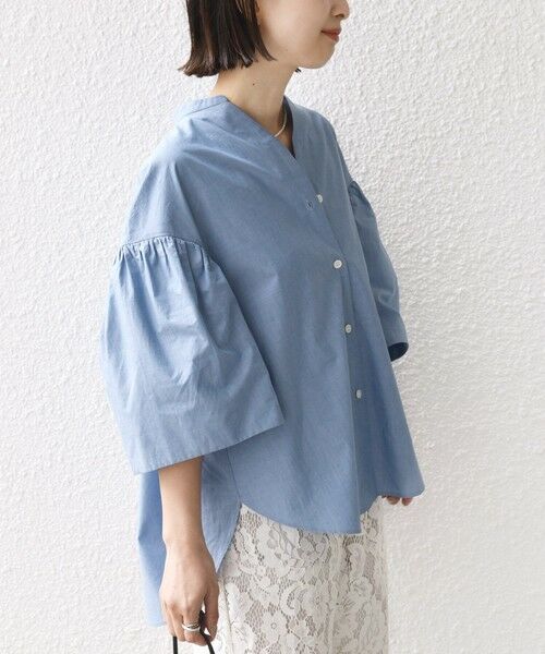 SHIPS / シップス シャツ・ブラウス | 《予約》〈手洗い可能〉バック フレア 袖 ギャザー スキッパー ブラウス | 詳細17