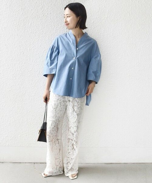 SHIPS / シップス シャツ・ブラウス | 《予約》〈手洗い可能〉バック フレア 袖 ギャザー スキッパー ブラウス | 詳細11