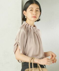 SHIPS / シップス シャツ・ブラウス | 《予約》【一部WEB限定】〈手洗い可能〉パール モチーフ ネック ギャザー ドルマン ブラウス