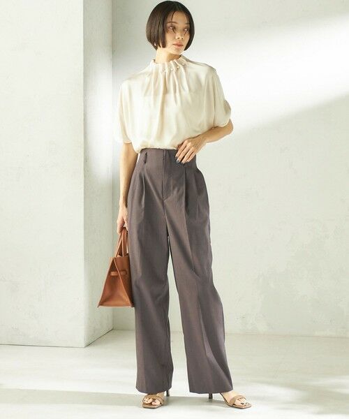 SHIPS / シップス シャツ・ブラウス | 《予約》〈手洗い可能〉パール モチーフ ネック ギャザー ドルマン ブラウス | 詳細1