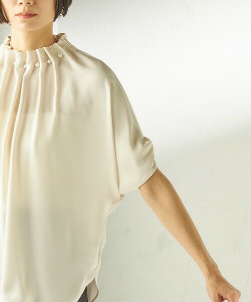 SHIPS / シップス シャツ・ブラウス | 《予約》〈手洗い可能〉パール モチーフ ネック ギャザー ドルマン ブラウス | 詳細15