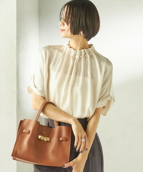 SHIPS / シップス シャツ・ブラウス | 《予約》〈手洗い可能〉パール モチーフ ネック ギャザー ドルマン ブラウス | 詳細5