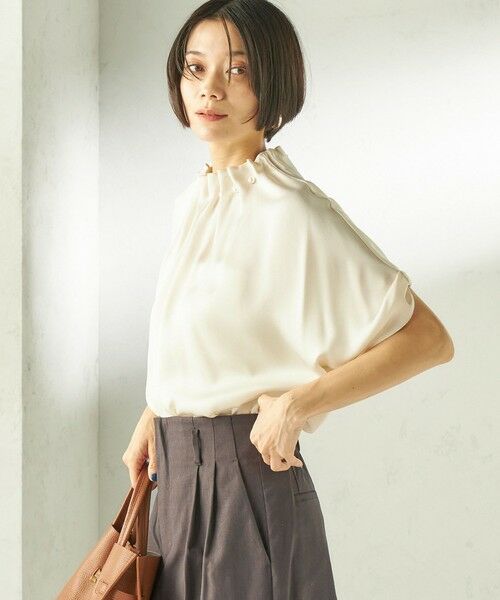 SHIPS / シップス シャツ・ブラウス | 《予約》〈手洗い可能〉パール モチーフ ネック ギャザー ドルマン ブラウス | 詳細6