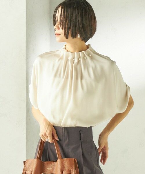 SHIPS / シップス シャツ・ブラウス | 《予約》〈手洗い可能〉パール モチーフ ネック ギャザー ドルマン ブラウス | 詳細8