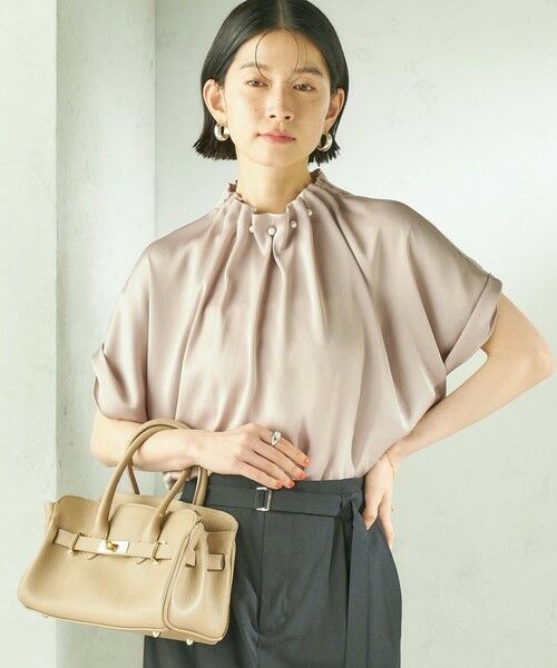 SHIPS / シップス シャツ・ブラウス | 《予約》【一部WEB限定】〈手洗い可能〉パール モチーフ ネック ギャザー ドルマン ブラウス | 詳細22