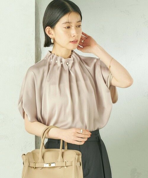 SHIPS / シップス シャツ・ブラウス | 《予約》【一部WEB限定】〈手洗い可能〉パール モチーフ ネック ギャザー ドルマン ブラウス | 詳細24