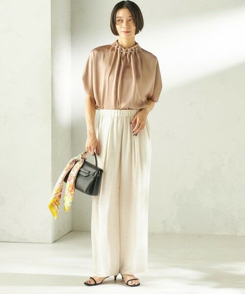 SHIPS / シップス シャツ・ブラウス | 《予約》〈手洗い可能〉パール モチーフ ネック ギャザー ドルマン ブラウス | 詳細21