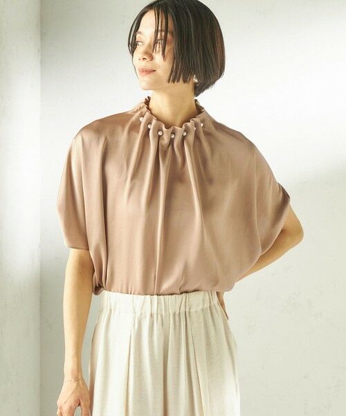 SHIPS / シップス シャツ・ブラウス | 《予約》〈手洗い可能〉パール モチーフ ネック ギャザー ドルマン ブラウス | 詳細22