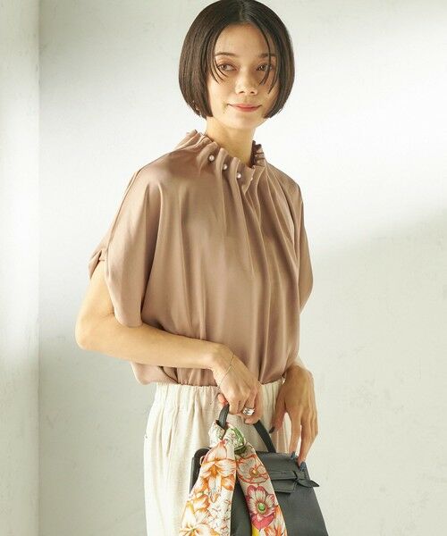 SHIPS / シップス シャツ・ブラウス | 《予約》〈手洗い可能〉パール モチーフ ネック ギャザー ドルマン ブラウス | 詳細25