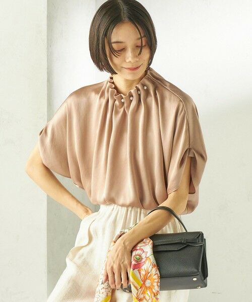 SHIPS / シップス シャツ・ブラウス | 《予約》〈手洗い可能〉パール モチーフ ネック ギャザー ドルマン ブラウス | 詳細26