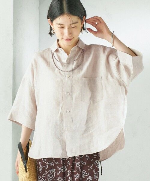 SHIPS / シップス シャツ・ブラウス | 《予約》TICCA:〈手洗い可能〉リネン 半袖 シャツ（ベージュ系）