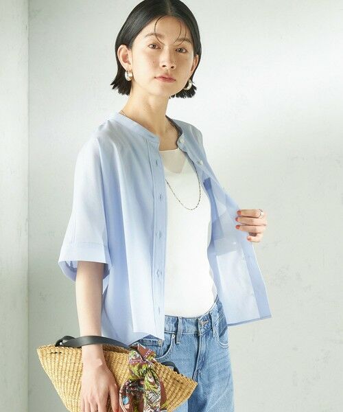 SHIPS / シップス シャツ・ブラウス | 《予約》〈接触冷感/洗濯機可能〉SUUSUU バンドカラー 半袖 シャツ | 詳細19