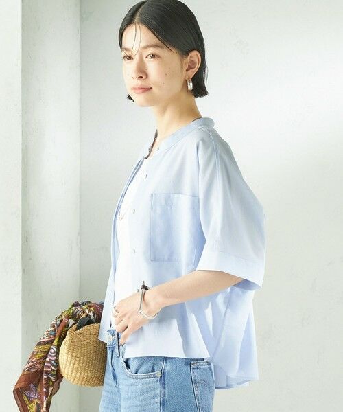 SHIPS / シップス シャツ・ブラウス | 【実力派ベーシック】〈接触冷感/洗濯機可能〉SUUSUU バンドカラー 半袖 シャツ | 詳細23