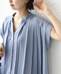 SHIPS / シップス シャツ・ブラウス | 《予約》【WEB限定】〈手洗い可能〉ストレッチ ジョーゼット プリーツ スキッパー ブラウス