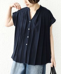 SHIPS / シップス シャツ・ブラウス | 《予約》【WEB限定】〈手洗い可能〉ストレッチ ジョーゼット プリーツ スキッパー ブラウス