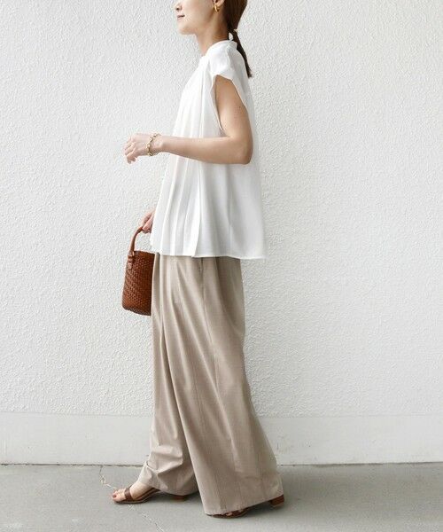 SHIPS / シップス シャツ・ブラウス | 《予約》【WEB限定】〈手洗い可能〉ストレッチ ジョーゼット プリーツ スキッパー ブラウス | 詳細2