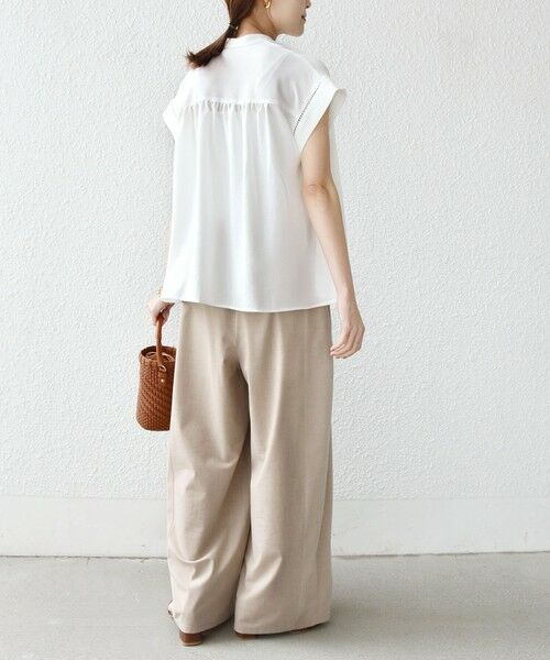 SHIPS / シップス シャツ・ブラウス | 《予約》【WEB限定】〈手洗い可能〉ストレッチ ジョーゼット プリーツ スキッパー ブラウス | 詳細3