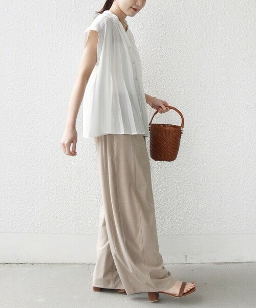 SHIPS / シップス シャツ・ブラウス | 《予約》【WEB限定】〈手洗い可能〉ストレッチ ジョーゼット プリーツ スキッパー ブラウス | 詳細4