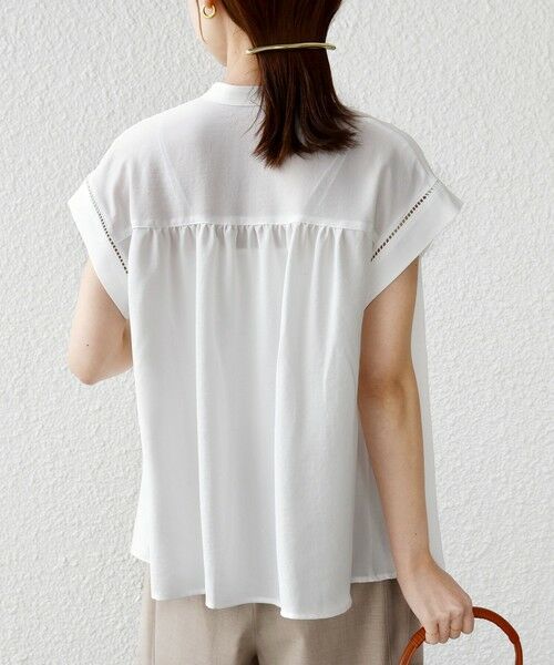 SHIPS / シップス シャツ・ブラウス | 《予約》【WEB限定】〈手洗い可能〉ストレッチ ジョーゼット プリーツ スキッパー ブラウス | 詳細7